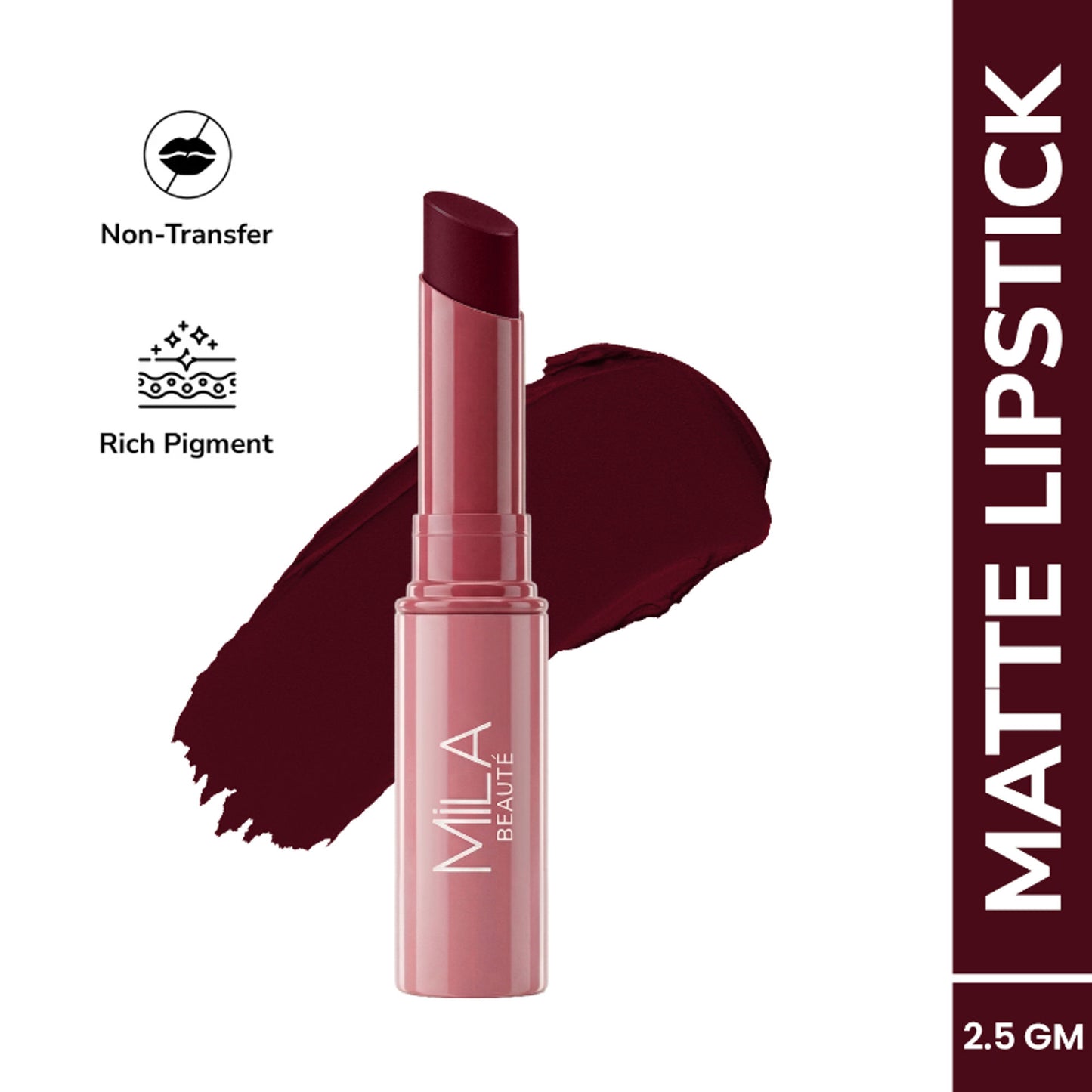 Mila Beauté Ultra Rich Transferproof Lipstick - 22 Mulberry Mood