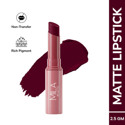 Mila Beauté Ultra Rich Transferproof Lipstick - 23 Ruby Maroon