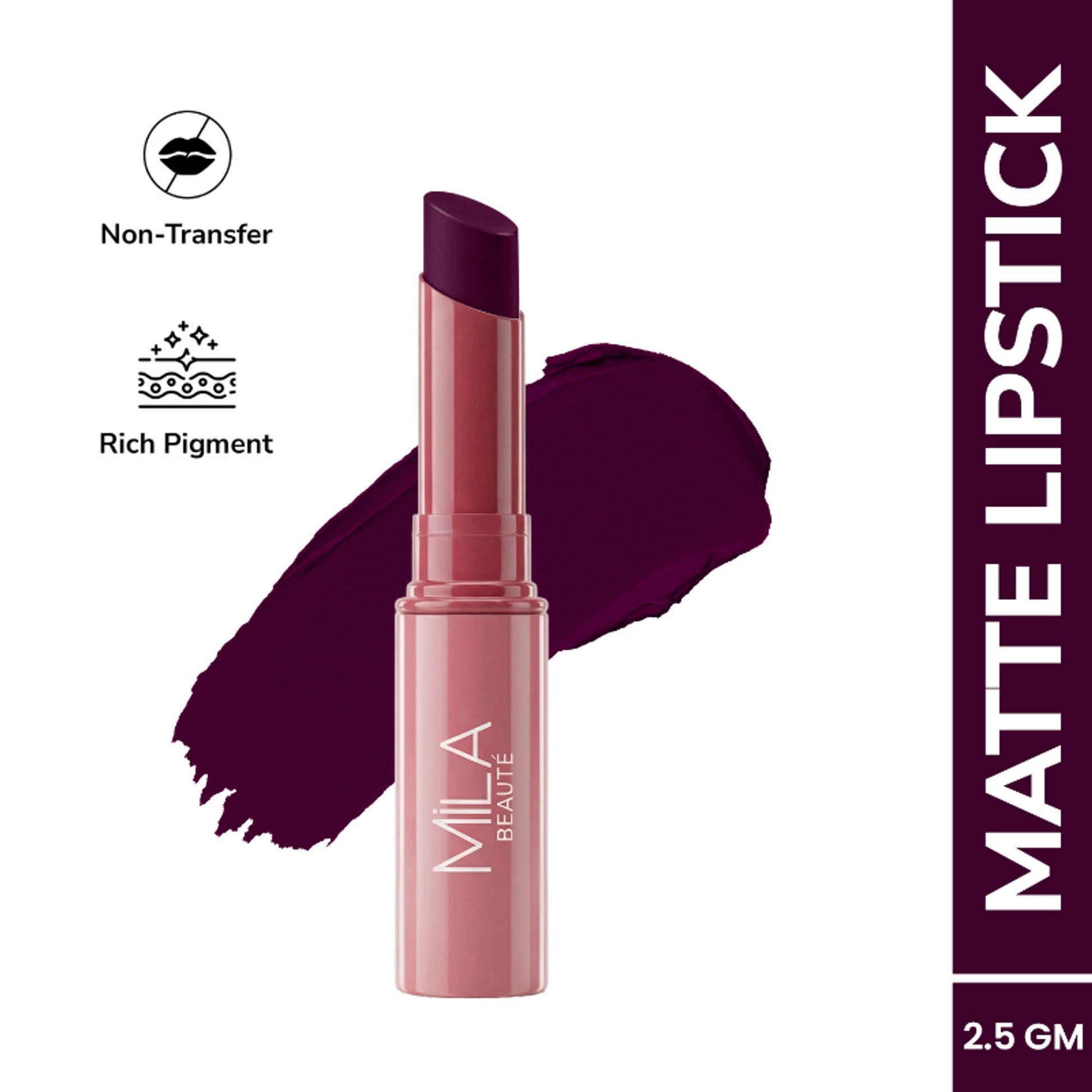 Mila Beauté Ultra Rich Transferproof Lipstick - 24 Violet Vibe
