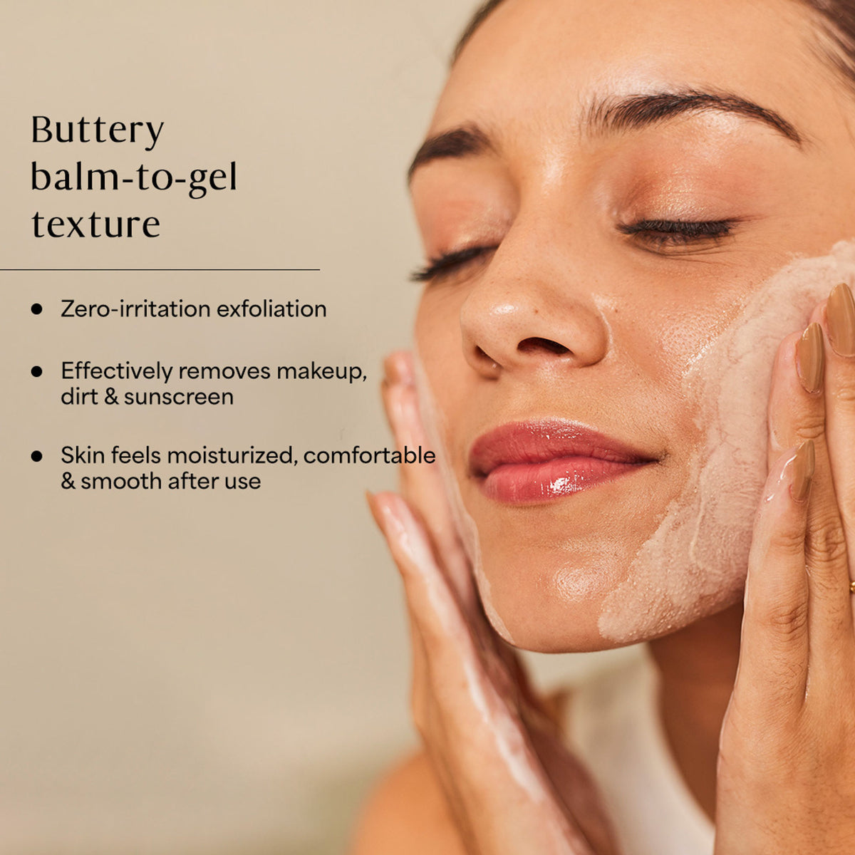 Dab to Fab Peace Host Balm to Gel exfoliating cleanser with turmeric and niacinamide for dry and sensitive skin, shown in the image.