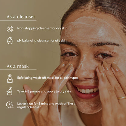 Dab to Fab Peace Host Balm to Gel exfoliating cleanser with turmeric and niacinamide for dry, sensitive skin, showing the product and packaging