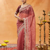 Dhiyona KS Women's Embellished Sequinned Embroidered Organza Saree