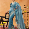 Dhiyona KS Women's Embellished Sequinned Embroidered Organza Saree
