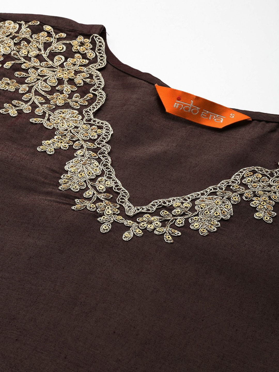 Indyancart IE Floral Embroidered Liva Kurta with Trousers & With Dupatta