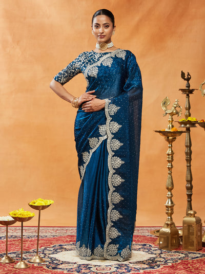 Indyancart KS Women's Embellished Embroidered Saree