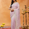 Dhiyona KS Women's Floral Embroidered Pure Chiffon Saree