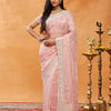 Dhiyona KS Women's Sequinned Embroidered Pure Chiffon Saree