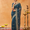 Dhiyona KS Women's Embellished Embroidered Pure Chiffon Saree