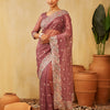 Dhiyona KS Women's Floral Embroidered Supernet Saree