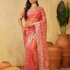 Dhiyona KS Women's Floral Embroidered Supernet Saree