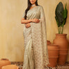 Dhiyona KS Women's Floral Embroidered Organza Saree