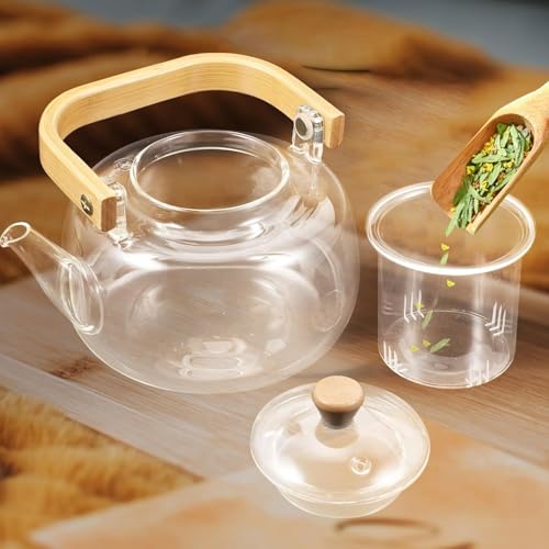 Jinelza Borosilicate Glass Teapot 900ml