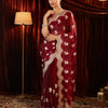 Dhiyona KS Women's Embellished Embroidered Pure Chiffon Saree