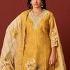 Dhiyona IE Women Floral Embroidered Cotton Kurta with Trousers & Dupatta