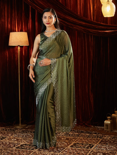Indyancart KS Women's Embellished Embroidered Saree