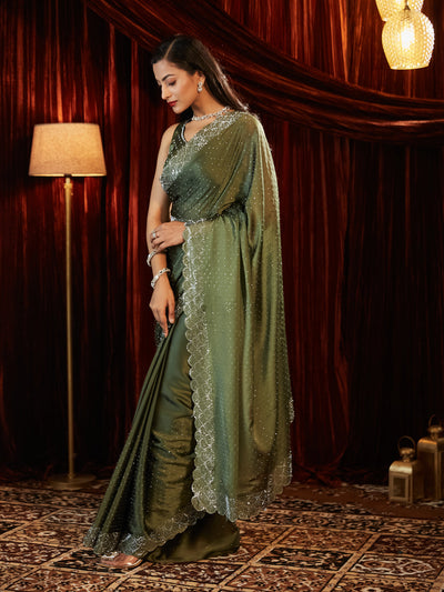 Indyancart KS Women's Embellished Embroidered Saree