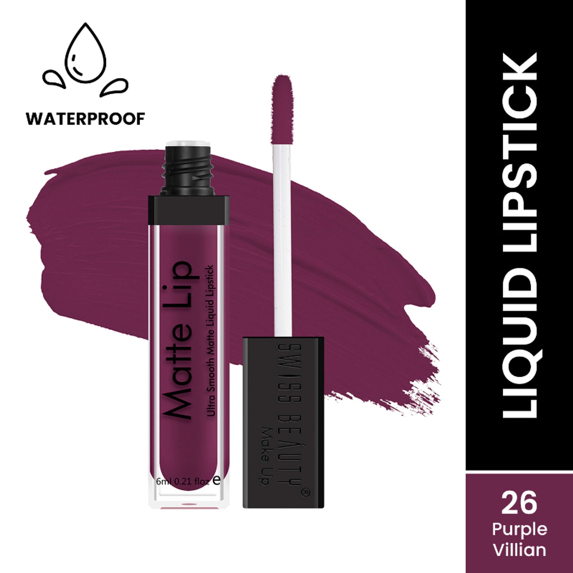 Swiss Beauty Ultra Smooth Matte Liquid Lipstick - 26 Purple Villain