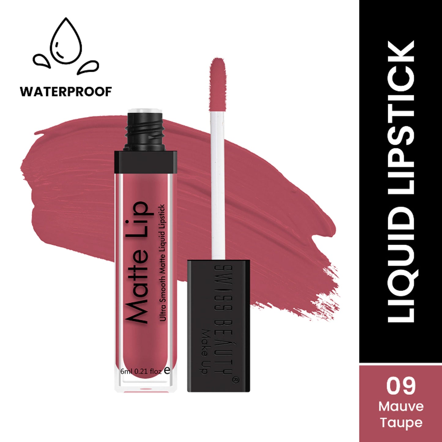 Swiss Beauty Ultra Smooth Matte Liquid Lipstick - 9 Mauve Taupe