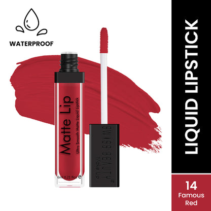 Swiss Beauty Ultra Smooth Matte Liquid Lipstick - 14 Famous Red