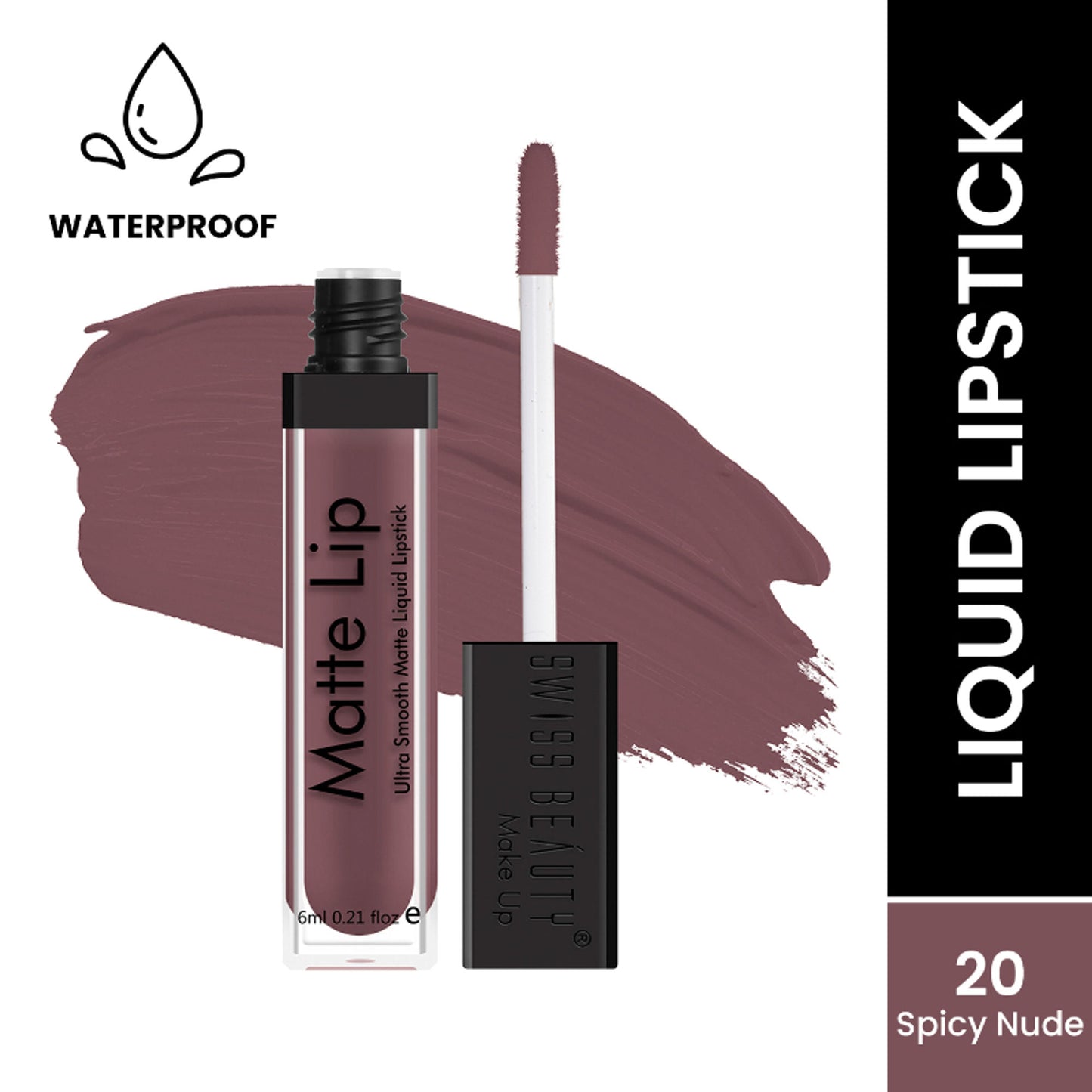Swiss Beauty Ultra Smooth Matte Liquid Lipstick - 20 Spicy Nude