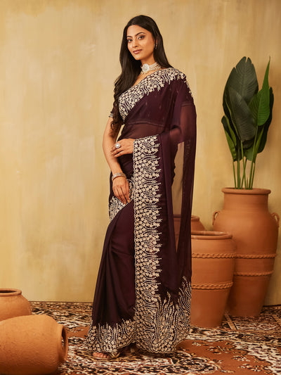 Indyancart KS Women's Women Embroidered Saree