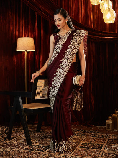 Indyancart KS Women's Embroidered Saree