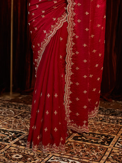 Dhiyona KS Women's Embellished Sequinned Saree