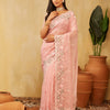 Dhiyona KS Women's Pure Chiffon Floral Embroidered Saree