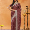 Dhiyona KS Women's Embellished Embroidered Pure Chiffon Saree