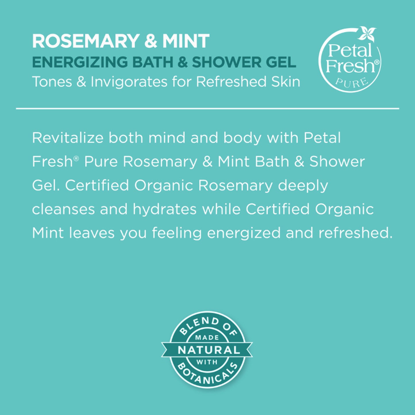 Petal Fresh Pure Rosemary & Mint Energizing Bath & Shower Gel