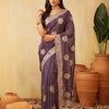 Dhiyona KS Women's Floral Embroidered Pure Chiffon Saree