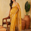 Indyancart KS Women's Embellished Embroidered Pure Chiffon Saree