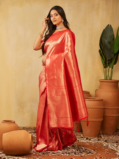 Indyancart KS Women's Women's Woven Design Zari Art Silk Designer Banarasi Saree