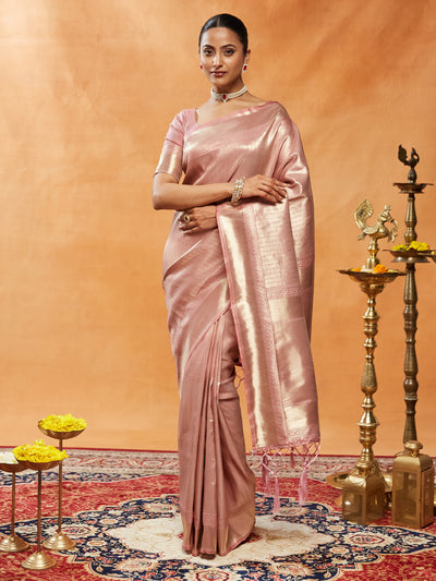Indyancart KS Women's Woven Design Womens Zari Art Silk Banarasi Saree