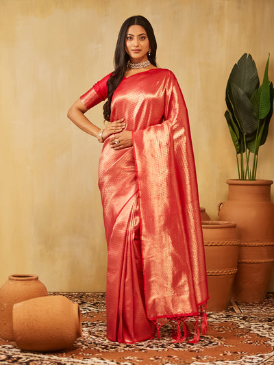 Indyancart KS Women's Woven Design Zari Banarasi Saree