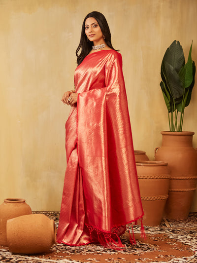 Indyancart KS Women's Woven Design Zari Banarasi Saree