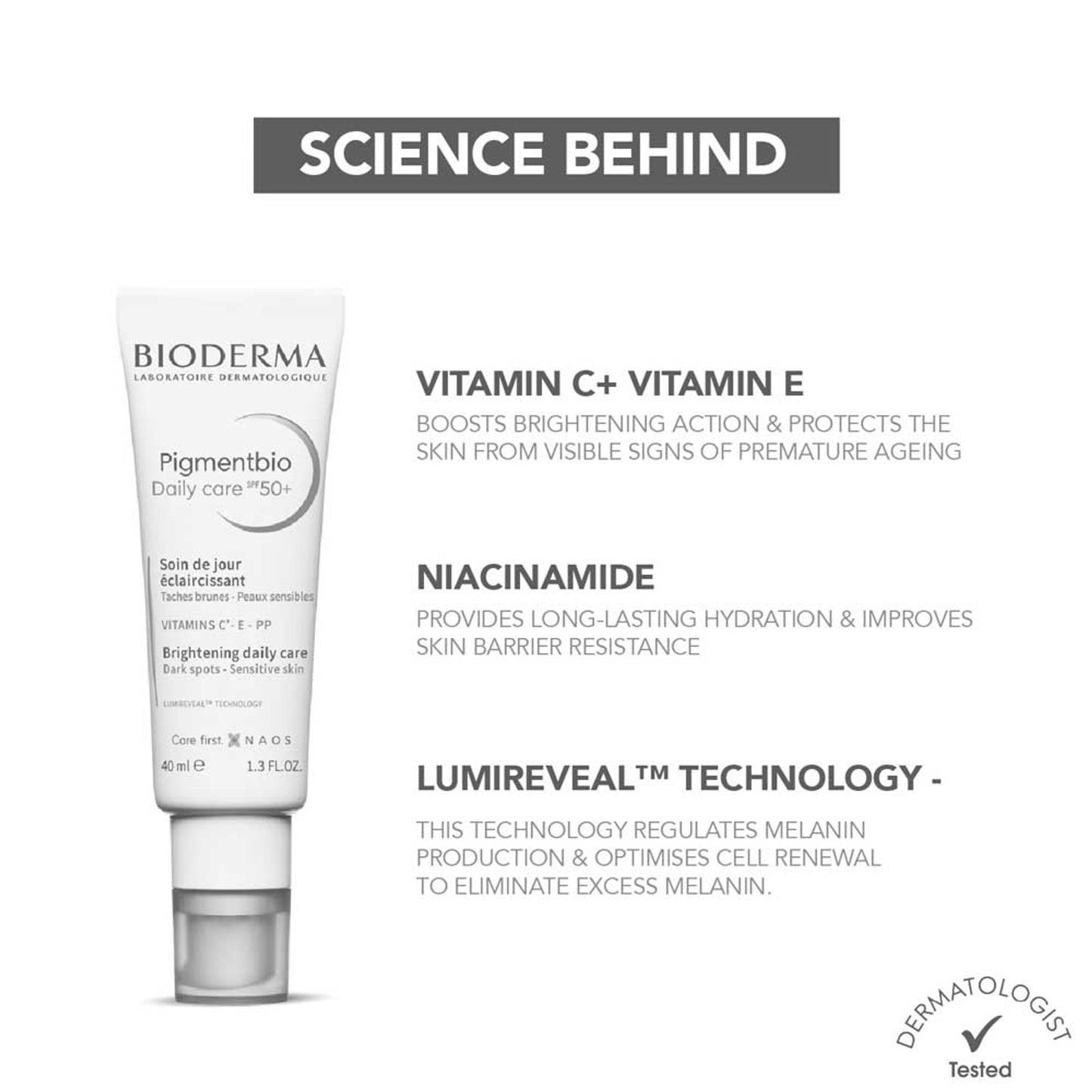 Bioderma SPF 50+ Brightening Sunscreen - Pigmentbio Daily Care