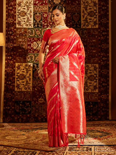 Indyancart KS Women's Woven Design Zari Art Silk Banarasi Saree