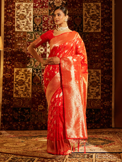 Indyancart KS Women's Woven Design Zari Art Silk Banarasi Saree
