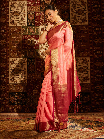 Indyancart KS Women's Woven Design Zari Art Silk Banarasi Saree
