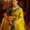Dhiyona KS Women's Striped Woven Design Zari Banarasi Saree