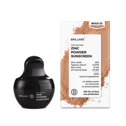 Brillare Zinc Powder Sunscreen SPF 50 - Beige 02