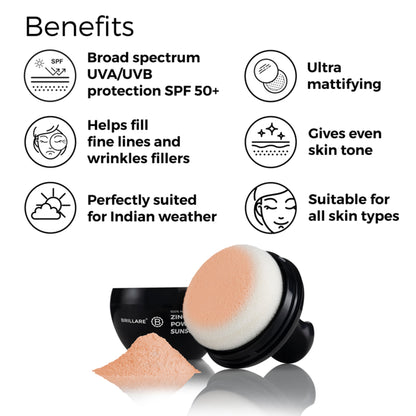 Brillare Zinc Powder Sunscreen SPF 50 - Bronze 03