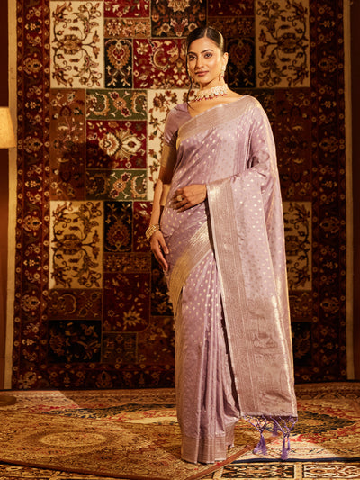 Indyancart KS Women's Woven Design Zari Banarasi Saree