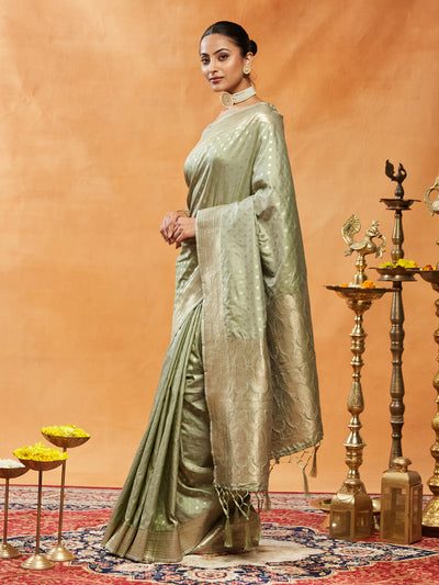 Indyancart KS Women's Ethnic Motifs Woven Design Zari Art Silk Banarasi Saree