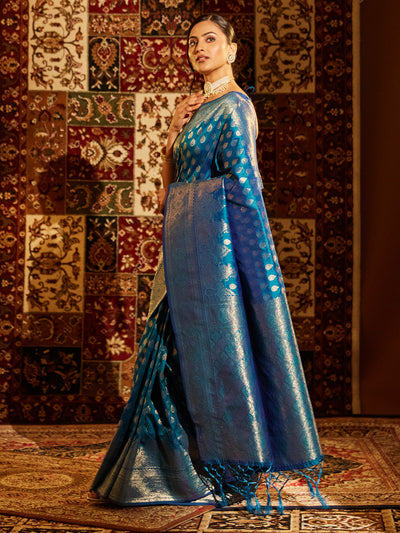 Indyancart KS Women's Woven Design Zari Banarasi Saree