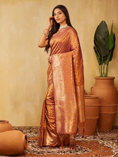 Indyancart KS Women's Women Zari Work Ethnic Motifs Art Silk  Designer Banarasi Saree