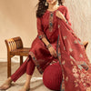 Indyancart IE Women Embroidered Regular Thread Work Chanderi Silk Kurta Trousers Dupatta