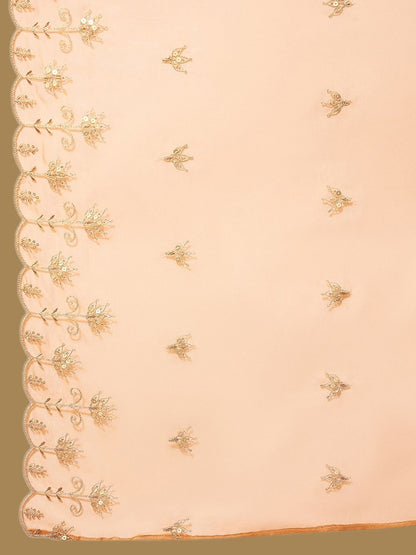 Floral Embroidered Regular Thread Work Kurta With Trousers & Dupatta