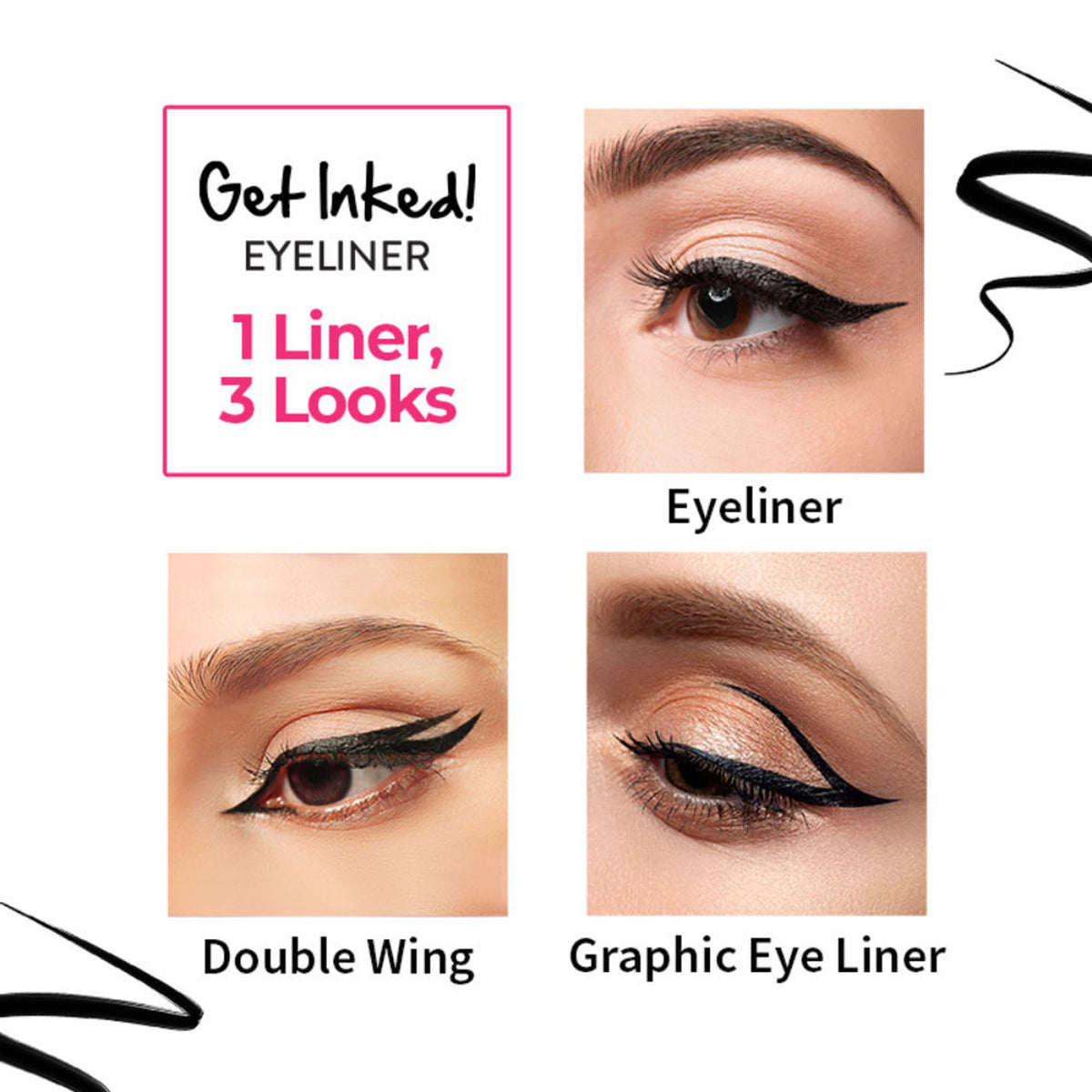 Nykaa Cosmetics Get Inked! Sketch Eyeliner Pen in Onyx 01, black liquid eyeliner with precise tip for defined eye makeup.